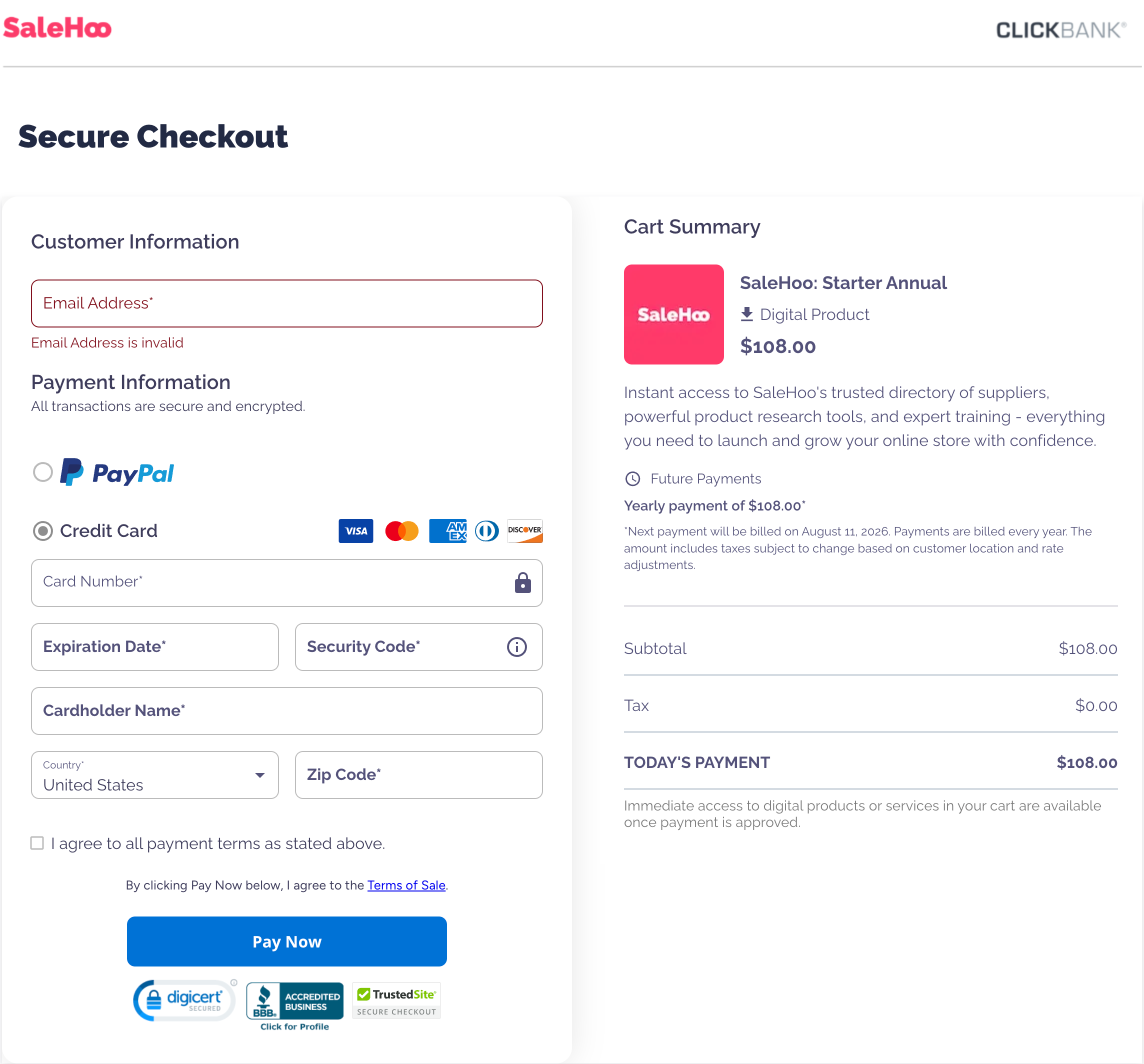 SaleHoo-order-page